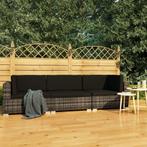 vidaXL 3-delige Loungeset met kussens poly rattan grijs, Tuin en Terras, Verzenden, Nieuw, Loungeset