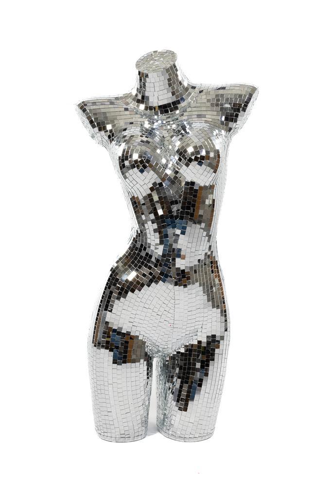 Torso Spiegeltjes Vrouw Zilver Dames Paspop Discobal Borstbe, Hobby en Vrije tijd, Feestartikelen, Nieuw, Ophalen of Verzenden