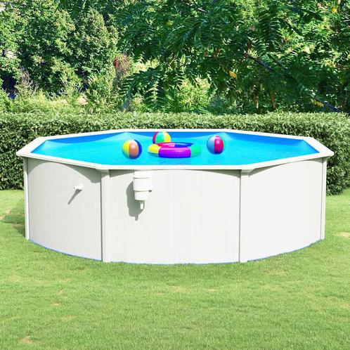 vidaXL Zwembad met stalen wand rond 460x120 cm wit, Tuin en Terras, Zwembaden, Nieuw, Verzenden