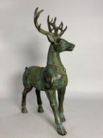 Statue, Grote set herten - 38 cm - Bronze, Antiek en Kunst