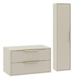 Wastafelkast Rimini 80 cm - Beige -  Badmeubel met Kolomkast, Verzenden, Nieuw