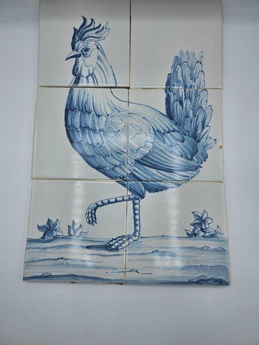 Tegel - 20e eeuws - Tegeltableau van 6 tegels, Antiek en Kunst, Antiek | Glaswerk en Kristal