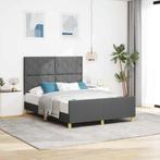 vidaXL Bedframe met hoofdeinde Donkergrijs 140 x 190 cm Stof, Verzenden, Nieuw