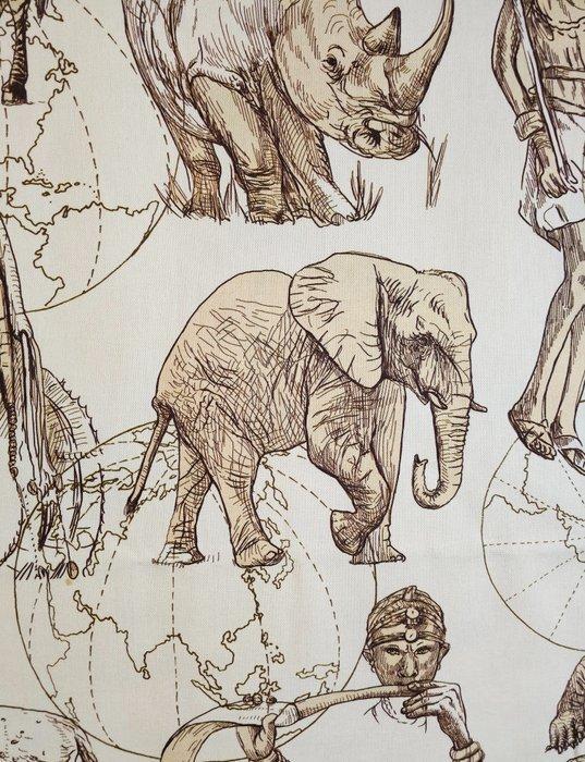 Exclusief textiel Luxury Safari - 200x280cm - Neushoorn,, Antiek en Kunst, Antiek | Tapijten, Tafelkleden en Textiel
