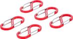 Karabijnhaak-assortiment met dubbele opening aluminium 5-dlg, Verzenden, Nieuw