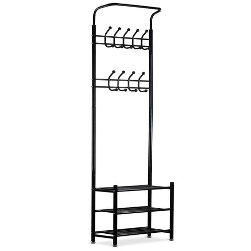 Kapstok met schoenenrek - garderoberek - 66x28x190 cm - z..., Huis en Inrichting, Kasten | Kleerkasten, Nieuw, Ophalen of Verzenden