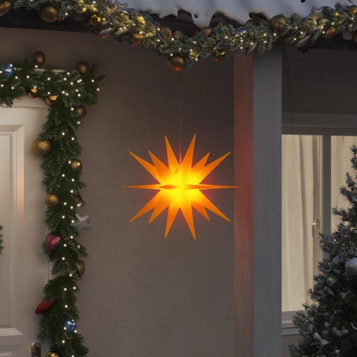 vidaXL Kerstlamp met LED inklapbaar 43 cm geel, Diversen, Kerst, Nieuw, Verzenden