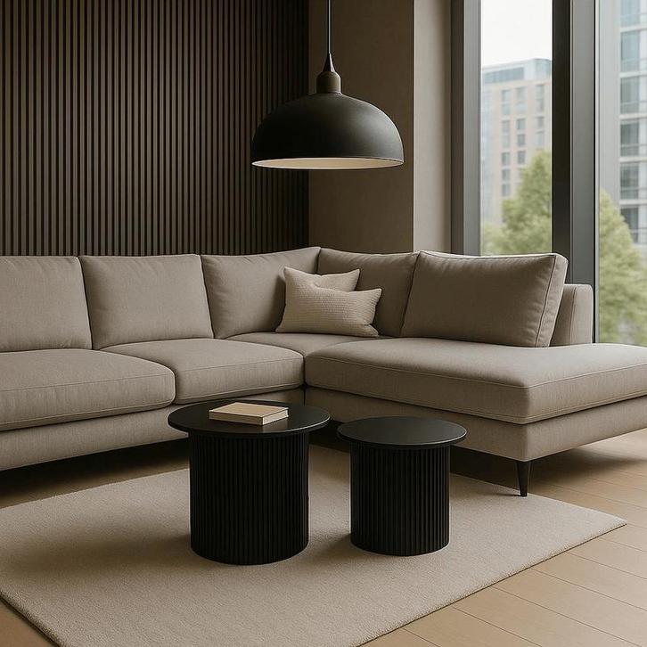 Tables dappoint cannelées - noir - Lot de 2, Maison & Meubles, Accessoires pour la Maison | Autre, Neuf, Envoi