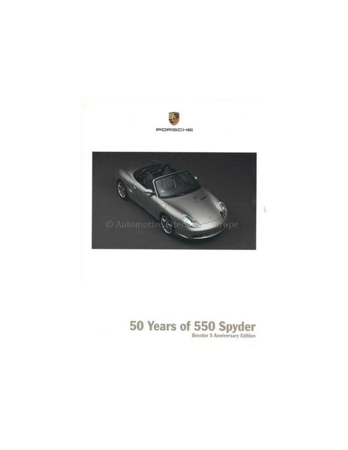 2004 PORSCHE BOXSTER S 50 JAAR 550 SPYDER BROCHURE ENGELS, Boeken, Auto's | Folders en Tijdschriften, Ophalen of Verzenden