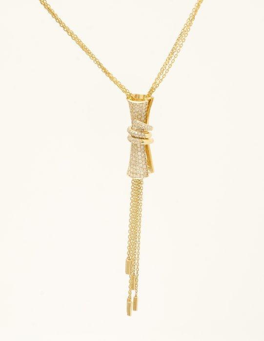 Halsketting - 14 karaat Geel goud - 1.54ct. tw. Diamant, Handtassen en Accessoires, Kettingen