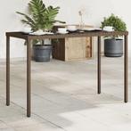vidaXL Table de jardin dessus en verre marron 115x54x74, Neuf, Verzenden