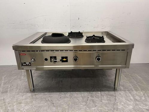 Table wok Nayati en acier inoxydable cuiseur wok 3 brûleurs, Zakelijke goederen, Horeca | Overige, Verzenden
