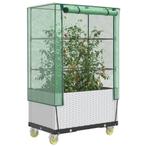 vidaXL Plantenbak verhoogd met hoes en wielen 80x50x182 cm, Tuin en Terras, Verzenden, Nieuw