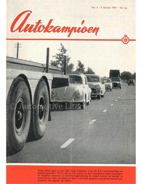 1964 AUTOKAMPIOEN MAGAZINE 6 NEDERLANDS, Boeken, Auto's | Folders en Tijdschriften, Ophalen of Verzenden