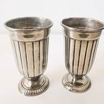 Vaas (2) - Messing - Verzilverde Urn vazen