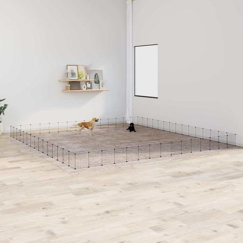 vidaXL Huisdierenkooi met deur 60 panelen 35x35 cm staal, Dieren en Toebehoren, Knaagdieren en Konijnen | Hokken en Kooien, Nieuw