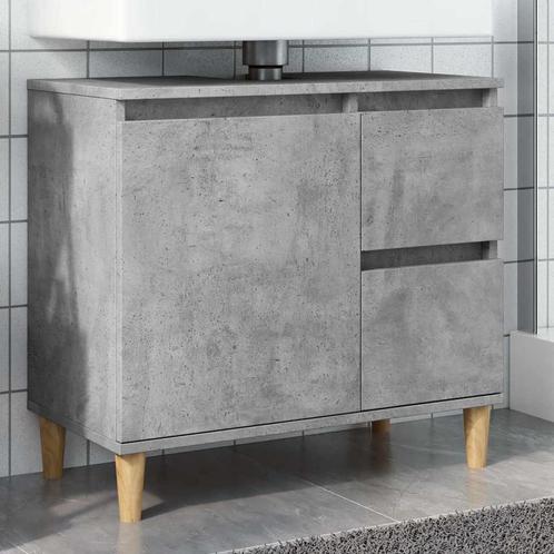 vidaXL wastafelkast 65x33x60 cm bewerkt hout betongrijs, Huis en Inrichting, Tafels | Kaptafels, Nieuw, Verzenden