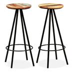 vidaXL Tabourets de bar lot de 2 bois massif de, Verzenden