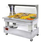 Warm wand-buffet, bain-marie, 4x GN 1/1-150 (wit hout) -, Verzenden, Nieuw in verpakking, Overige typen