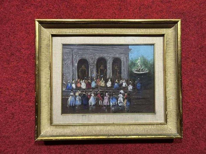 Roberto Carignani (1894–1975) - Scena di ballo, Antiek en Kunst, Kunst | Schilderijen | Klassiek