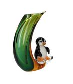 Vaas - Glas - vaas met pinguin