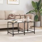 vidaXL Salontafel met zwart glazen blad 78,5x40x40 cm staal, Verzenden, Nieuw