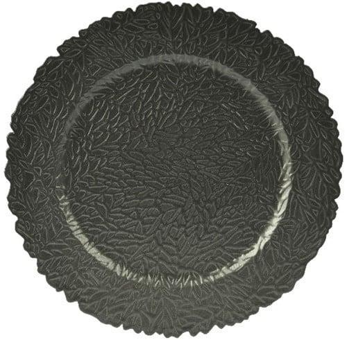 Onderbord Barok Rond Antraciet 33 cm, Huis en Inrichting, Woonaccessoires | Kunstplanten en Kunstbloemen, Nieuw