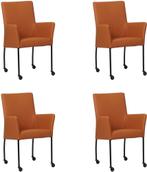 Set van 4 Cognac leren moderne eetkamerstoelen - Hermes Leer, Huis en Inrichting, Stoelen, Overige kleuren, Nieuw, Leer, Ophalen of Verzenden