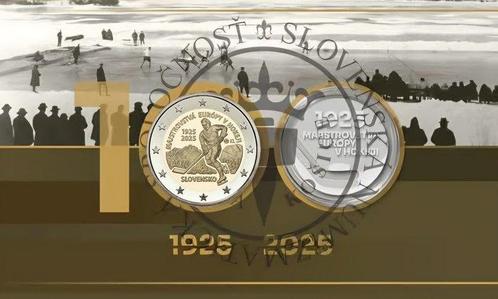 Slowakije. 2 Euro 2025 Hockey Championship (incl. medal), Postzegels en Munten, Munten | Europa | Euromunten