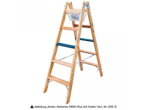 ILLER-LEITER - 2105-7 Houten Treden Trapladder ERGO Plus -, Huis en Inrichting, Woonaccessoires | Overige, Zo goed als nieuw, Verzenden