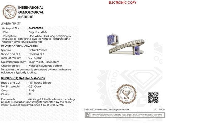 Zonder Minimumprijs - Cocktailring - 14 karaat Witgoud -, Handtassen en Accessoires, Antieke sieraden