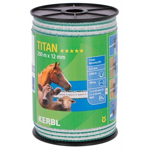 Titan breed lint, 12 mm wit/groen,1xcu 0,30+3xni 0,30 -, Dieren en Toebehoren, Stalling en Weidegang