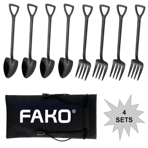 Fako Bijoux® - Gebak Bestek - Dessert Bestek - Schep & Hark, Huis en Inrichting, Keuken | Bestek, Verzenden