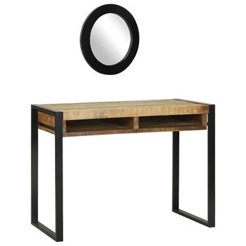 vidaXL Kaptafel met Spiegel 100x50x75 cm Massief Ruw, Verzenden