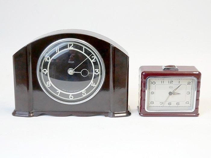 Bureauklok (2) - Smith en UMF - Bakeliet - 1940-1950, Antiek en Kunst, Antiek | Klokken