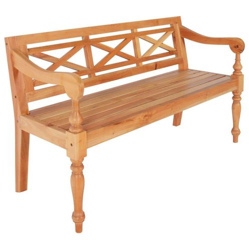 vidaXL Bank Batavia 123 cm massief mahoniehout lichtbruin, Huis en Inrichting, Overige Huis en Inrichting, Nieuw, Verzenden