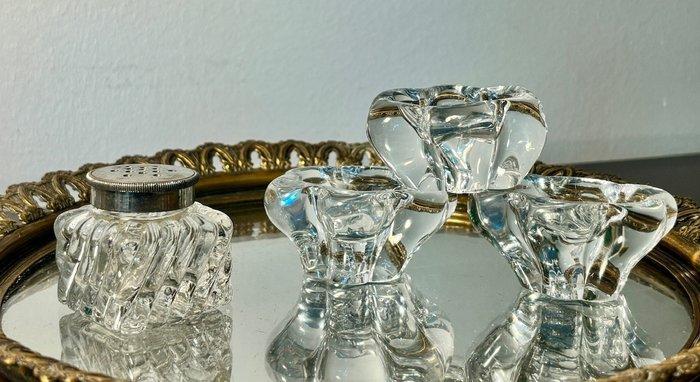 Baccarat, Daum Frères - Zout- en pepervaatjes (4) - Kristal, Antiek en Kunst, Antiek | Glaswerk en Kristal
