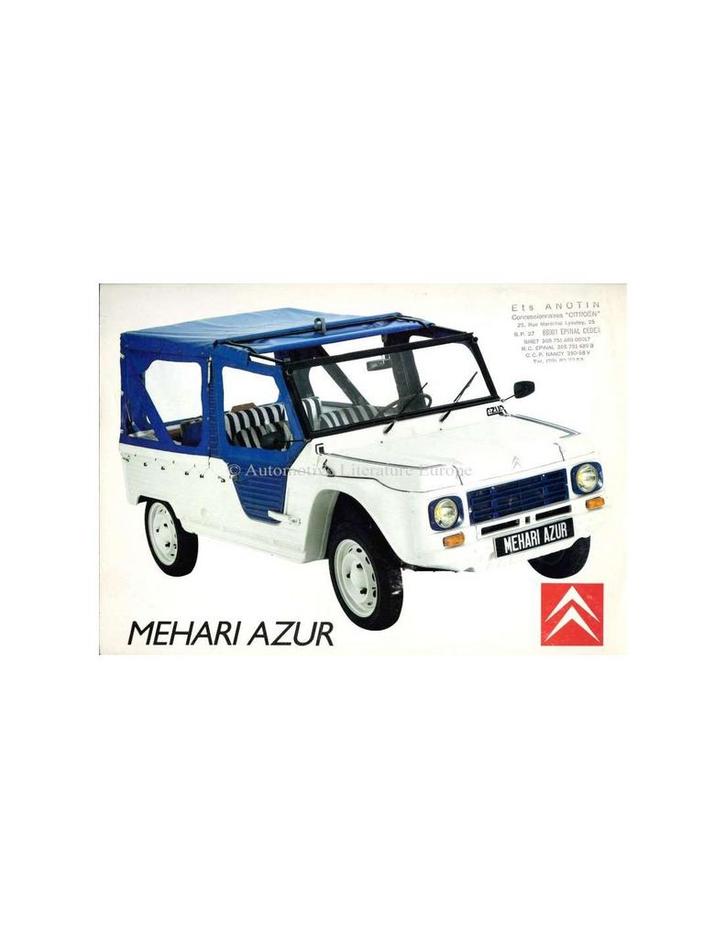 1987 CITROEN MEHARI AZUR BROCHURE FRANS, Boeken, Auto's | Folders en Tijdschriften, Ophalen of Verzenden