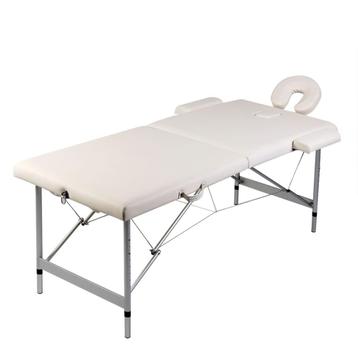 vidaXL Massagetafel met 2 zones inklapbaar aluminium frame
