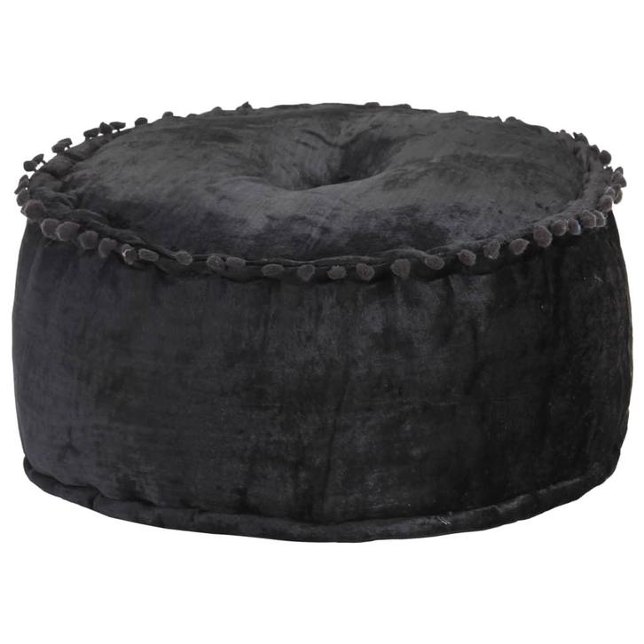 vidaXL Poef rond 40x20 cm fluweel antraciet, Huis en Inrichting, Zetels | Voetbanken en poefs, Nieuw, Verzenden