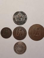 France. Napoléon III. Lot van 5 munten 1856/1870 (Sans Prix