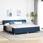 vidaXL Boxspringbed met Matras Crème 90x200 cm Stof Blauw, Verzenden, Nieuw