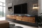 TV-Meubel Dixon Old wood antraciet 180 cm tv kast Led, Nieuw, 150 tot 200 cm, Overige materialen, 25 tot 50 cm
