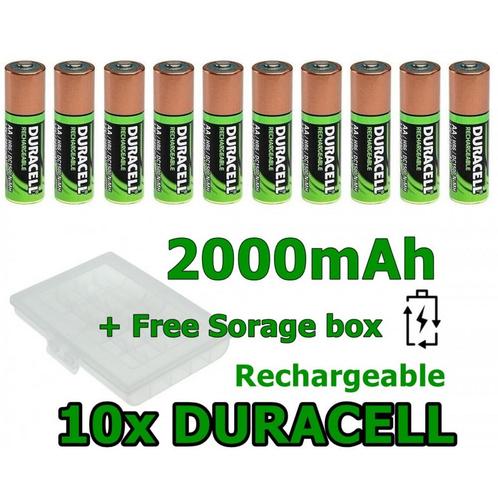 10x DURACELL R6 / AA Ni-MH 2000mAh oplaadbare batterijen, TV, Hi-fi & Vidéo, Batteries, Envoi