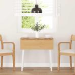 vidaXL Eettafel massief hout wit rubber, Huis en Inrichting, Verzenden, Nieuw