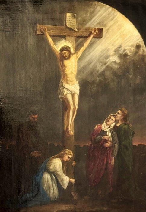 Italiaanse school (XIX) - The Crucifixion, Antiek en Kunst, Kunst | Schilderijen | Klassiek