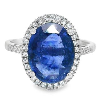 Bague Platine -  4.24ct. tw. Saphir - Diamant