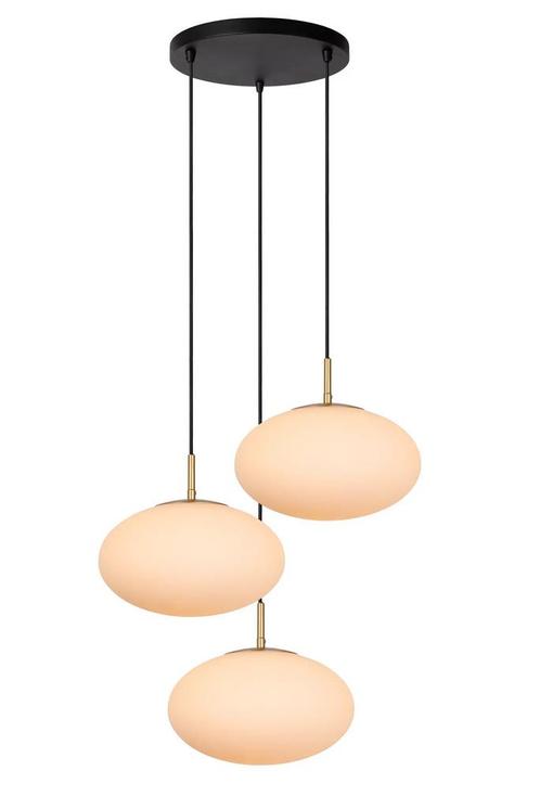 Hanglamp Lucide ELYSEE -  - Ø 55 cm - 3xE27 - Opaal, Huis en Inrichting, Lampen | Hanglampen, Nieuw, Verzenden