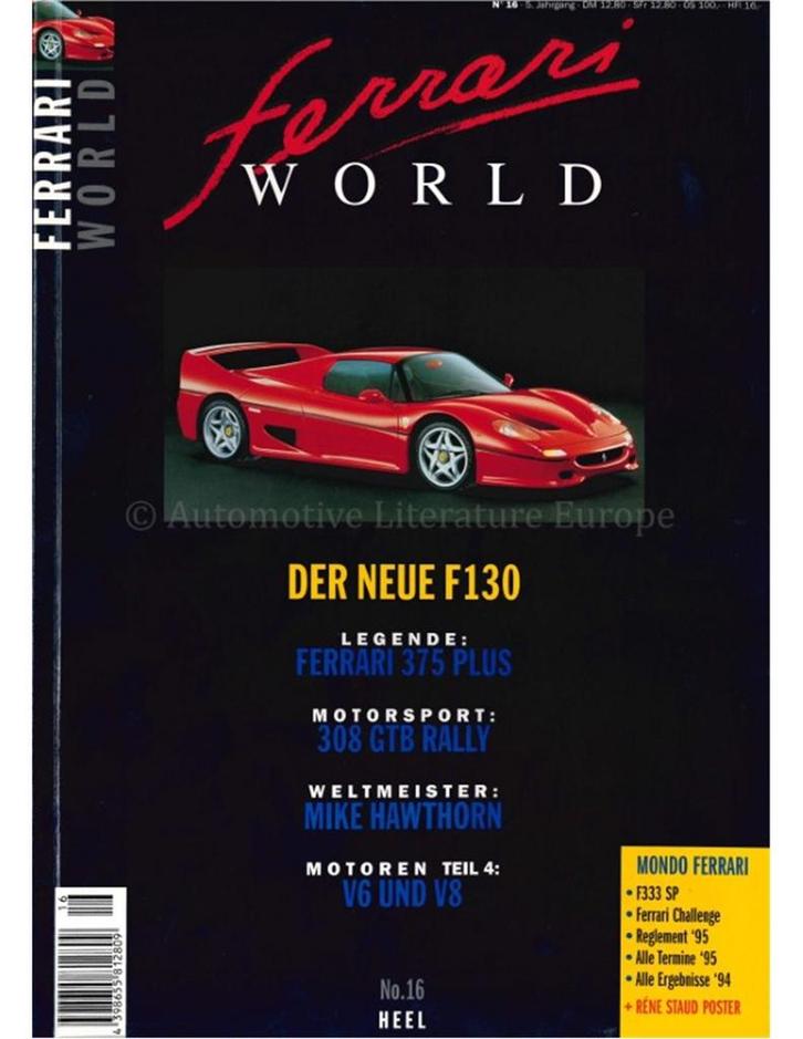 1994 FERRARI WORLD MAGAZINE 16 DUITS, Boeken, Auto's | Folders en Tijdschriften, Ophalen of Verzenden
