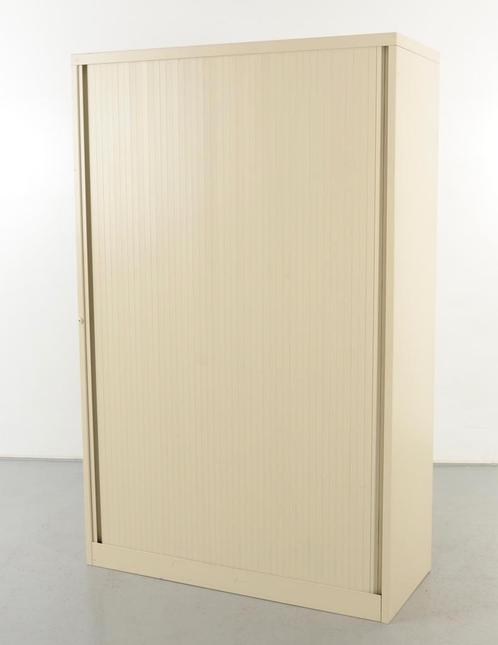 Mibra roldeurkast, creme, 195 x 125 cm, incl. 4 legborden, Maison & Meubles, Armoires | Armoires à porte coulissante & Armoires à archives